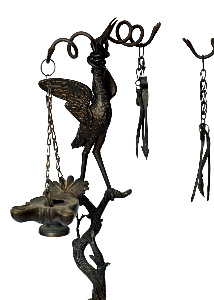 Pair Of 19th Century Pompeian-style Oil Lamps -photo-3