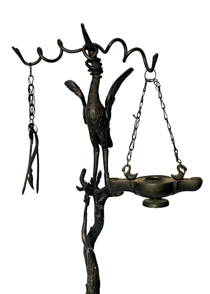 Pair Of 19th Century Pompeian-style Oil Lamps -photo-4