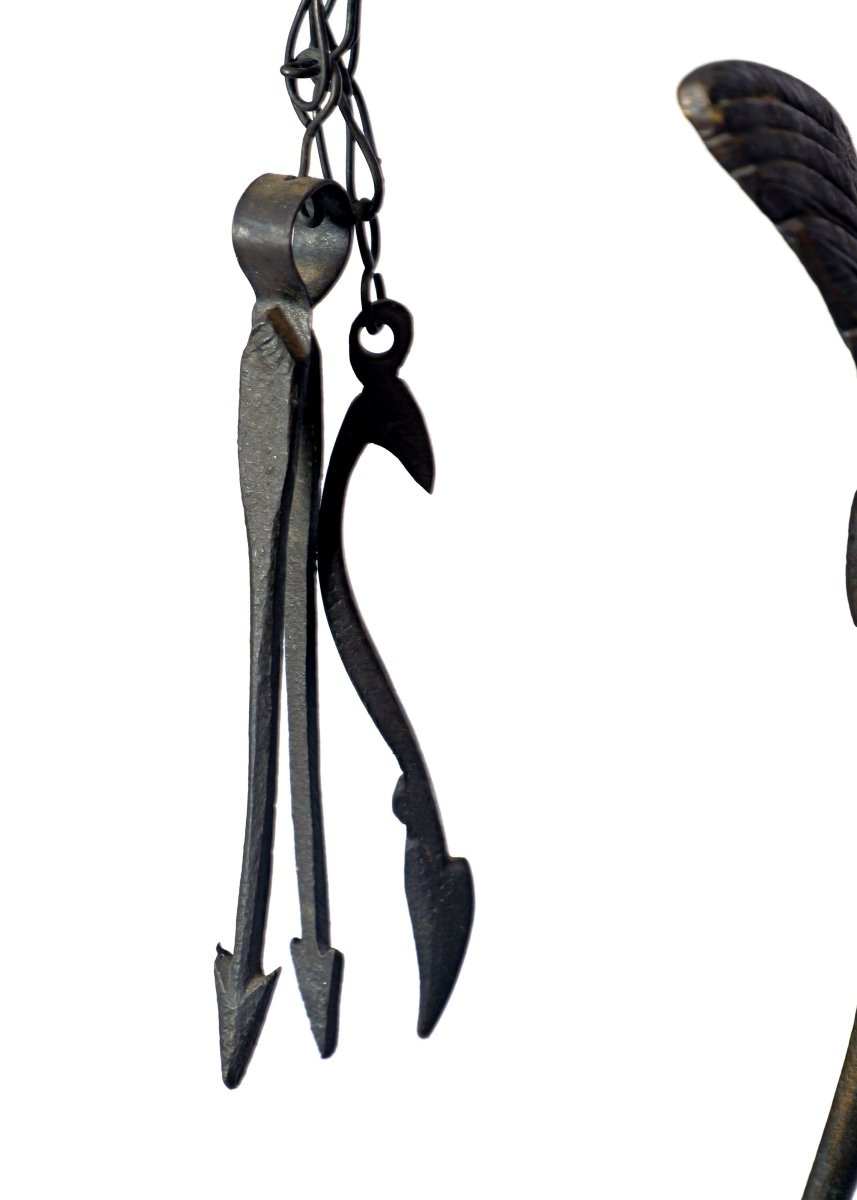 Pair Of 19th Century Pompeian-style Oil Lamps -photo-2