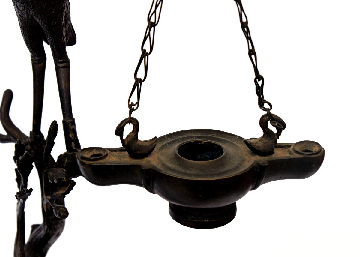 Pair Of 19th Century Pompeian-style Oil Lamps -photo-6