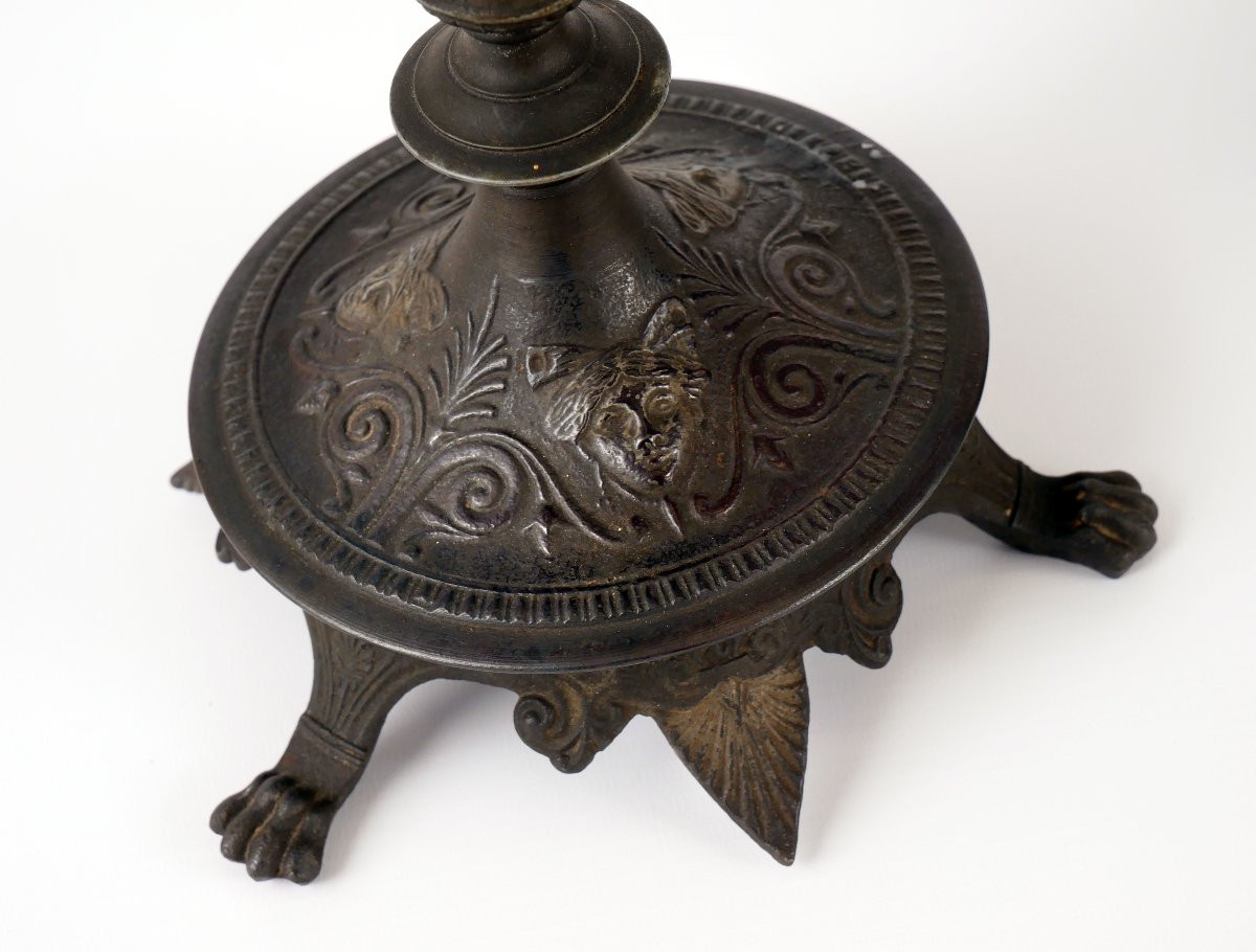 Paire de bougeoirs français de style pompéien, XIXe siècle-photo-3