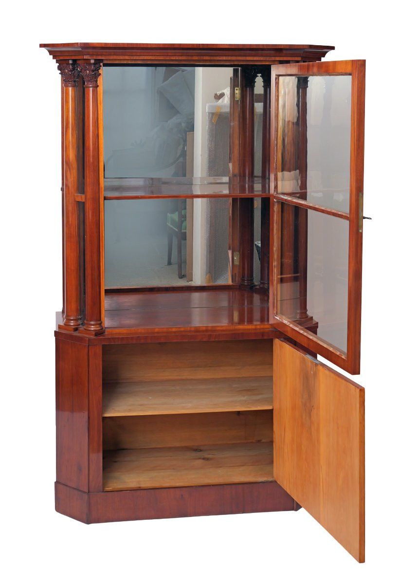 Tall Display Case, Decorated With A Mythological Scene In Bronze, Mahogany, Berlin, Circa 1800.-photo-2