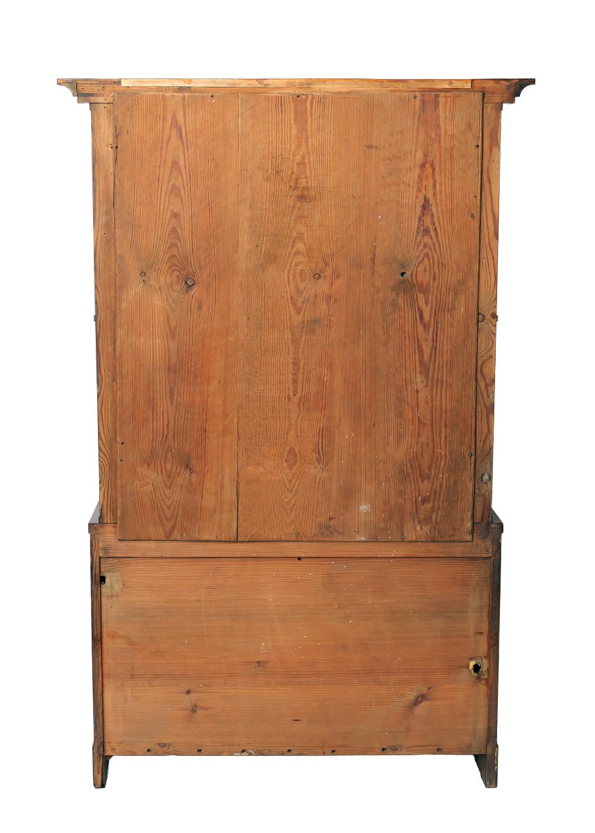 Tall Display Case, Decorated With A Mythological Scene In Bronze, Mahogany, Berlin, Circa 1800.-photo-1