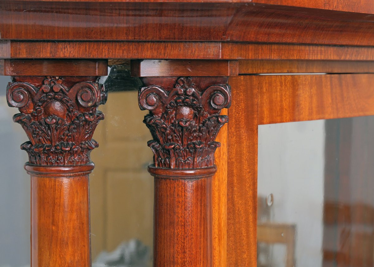 Tall Display Case, Decorated With A Mythological Scene In Bronze, Mahogany, Berlin, Circa 1800.-photo-5