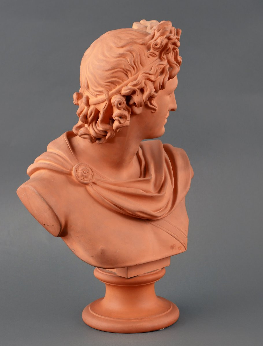 19e siècle, Apollon du Belvédère en terre cuite, P. Ipsen-photo-3