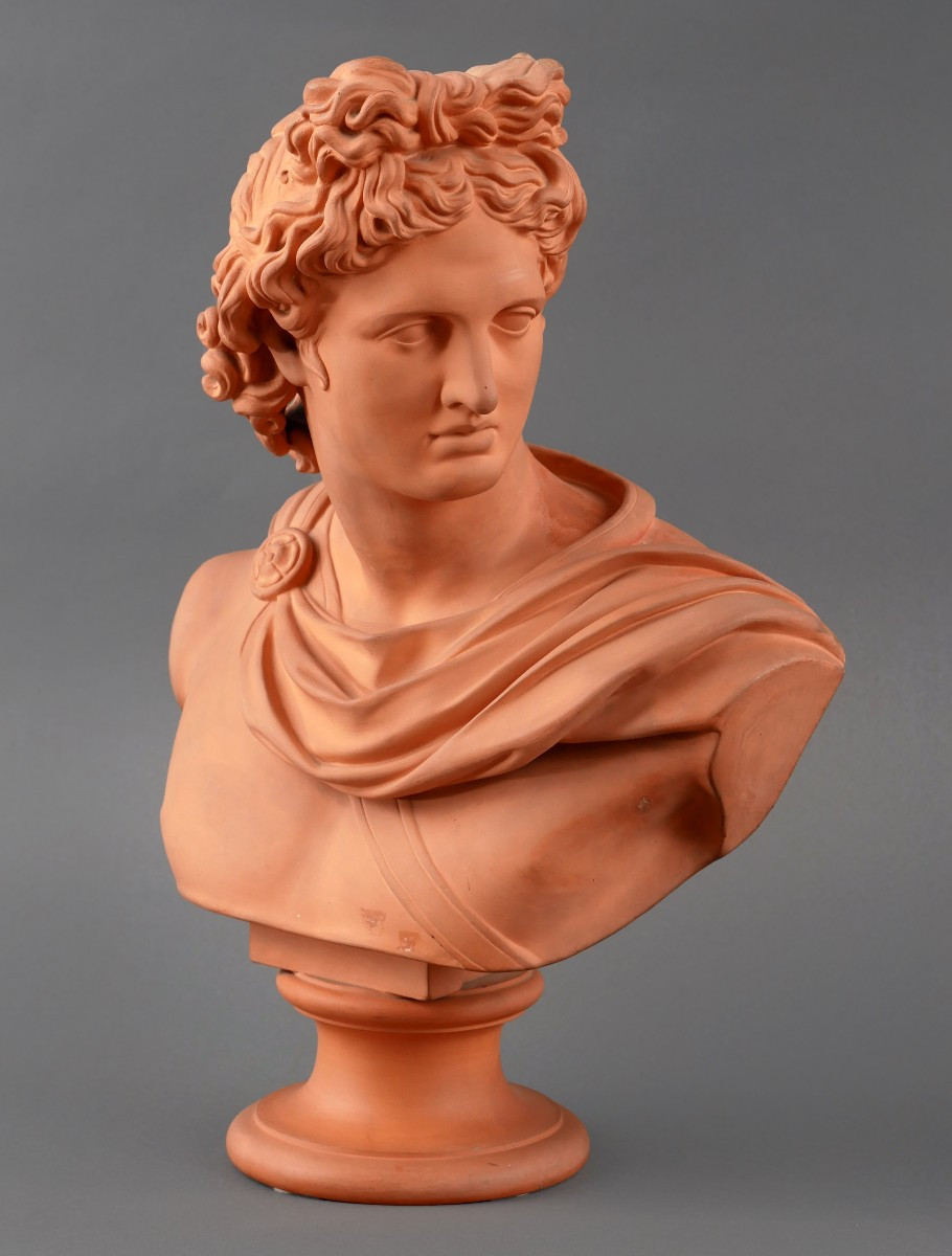 19e siècle, Apollon du Belvédère en terre cuite, P. Ipsen