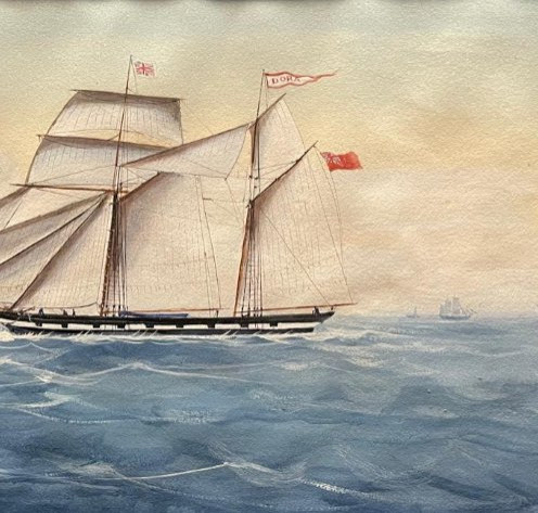 Naviguer sur le golfe de Naples, Italie XIXe siècle, Gouache-photo-2