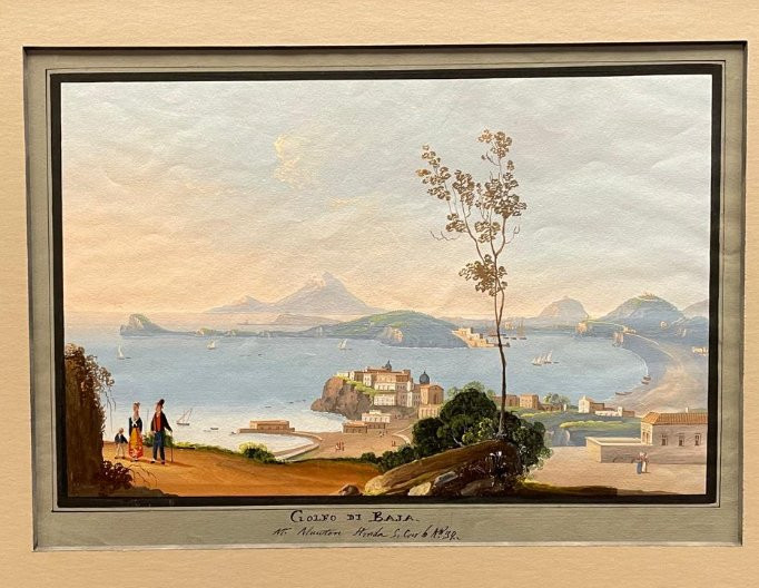 View Of The Bay Of Naples From A Hilltop, Mid-19th Century, Gouache-photo-2