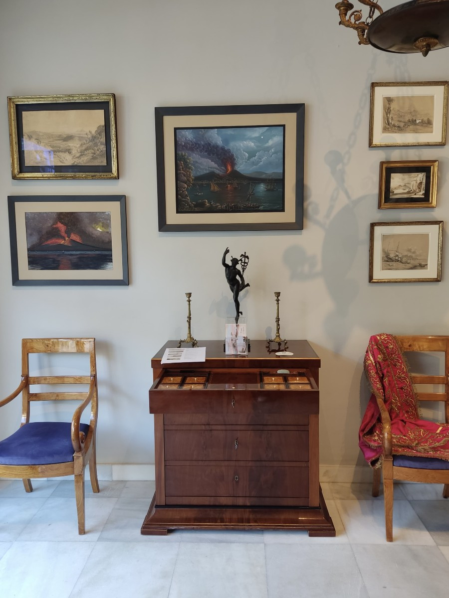 Juan Grossgasteiger (1820 Tyrol–1892 Madrid) Neapolitan Landscape 1854 Pencil, Heightened With White-photo-2