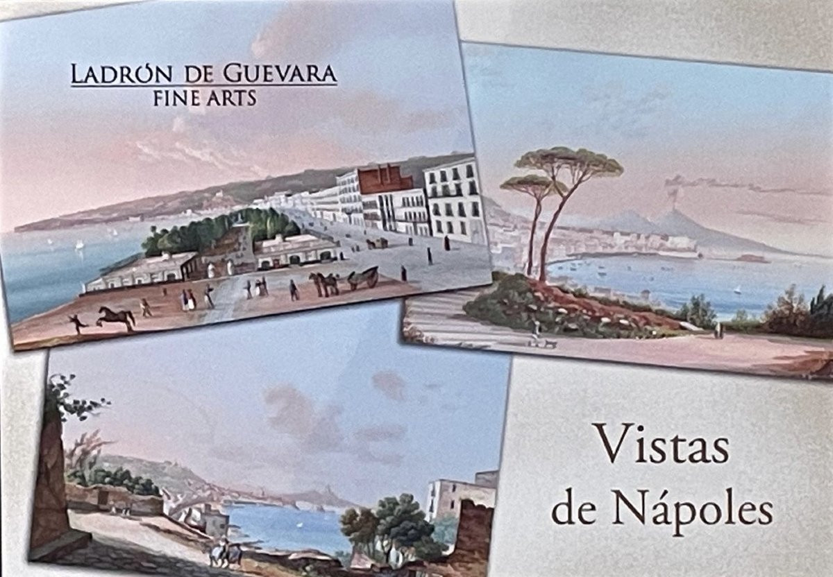 Rosa Corelli, Panoramic View Of Naples In The 19th Century, Gouache -photo-3