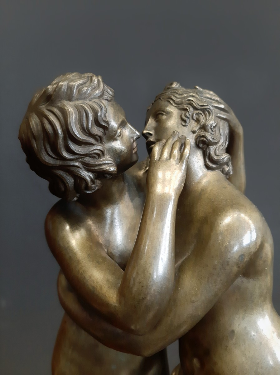 19th-century Bronze Sculpture, Cupid And Psyche