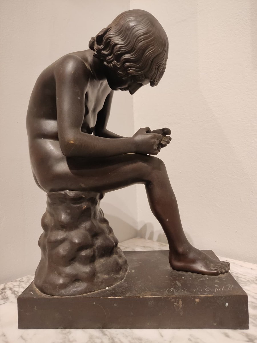 XIXe siècle Bronze, Réplique du Spinario conservé aux Musées du Capitole à Rome, France-photo-2