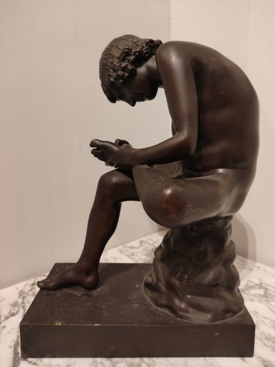 XIXe siècle Bronze, Réplique du Spinario conservé aux Musées du Capitole à Rome, France-photo-3