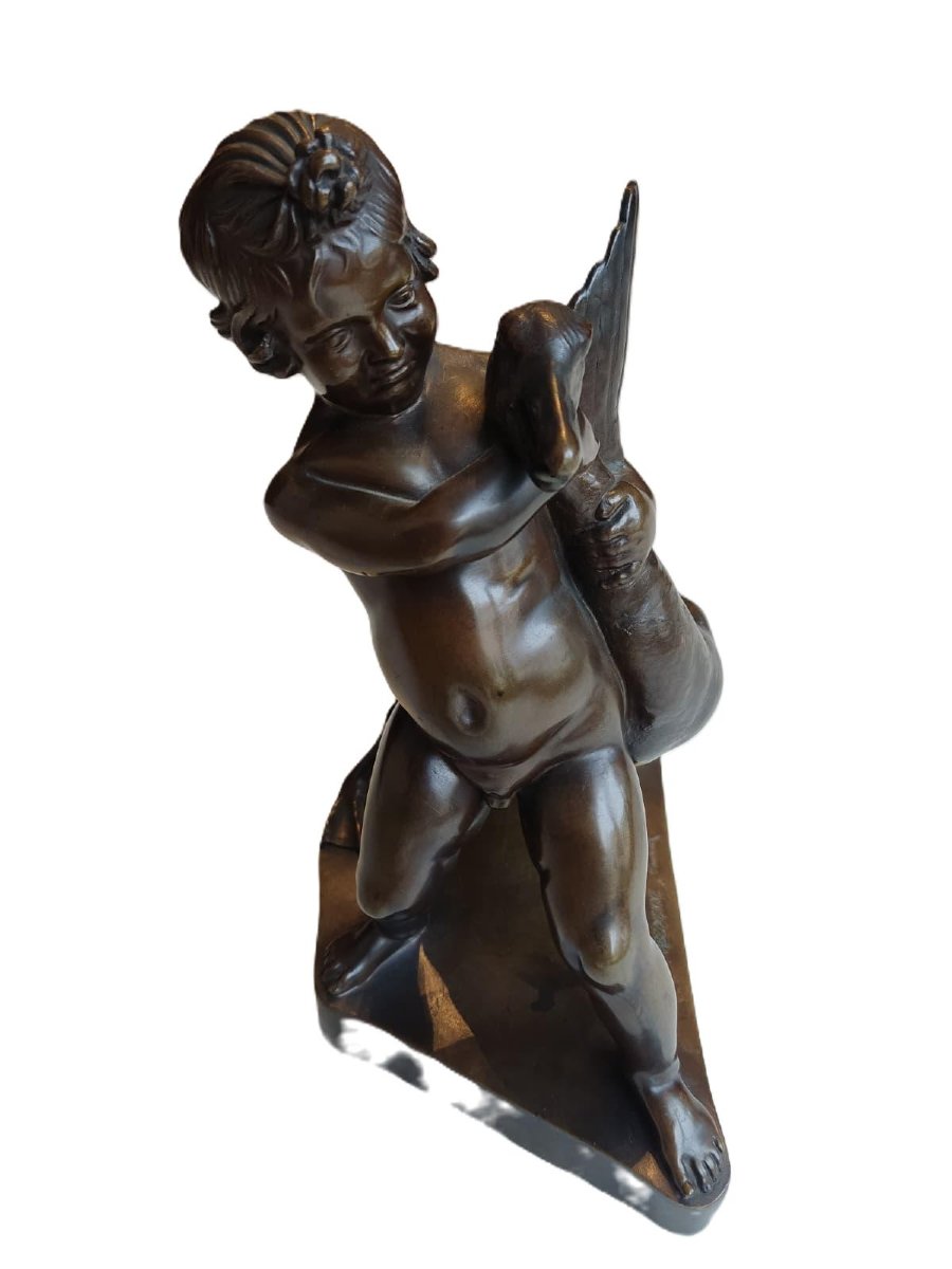 Hercule et l'oie, Bronze du XIXe siècle, Fonderie Barbedienne-photo-2