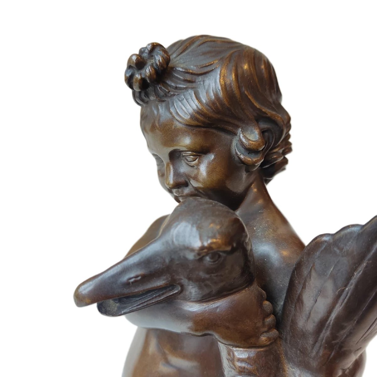 Hercule et l'oie, Bronze du XIXe siècle, Fonderie Barbedienne-photo-3