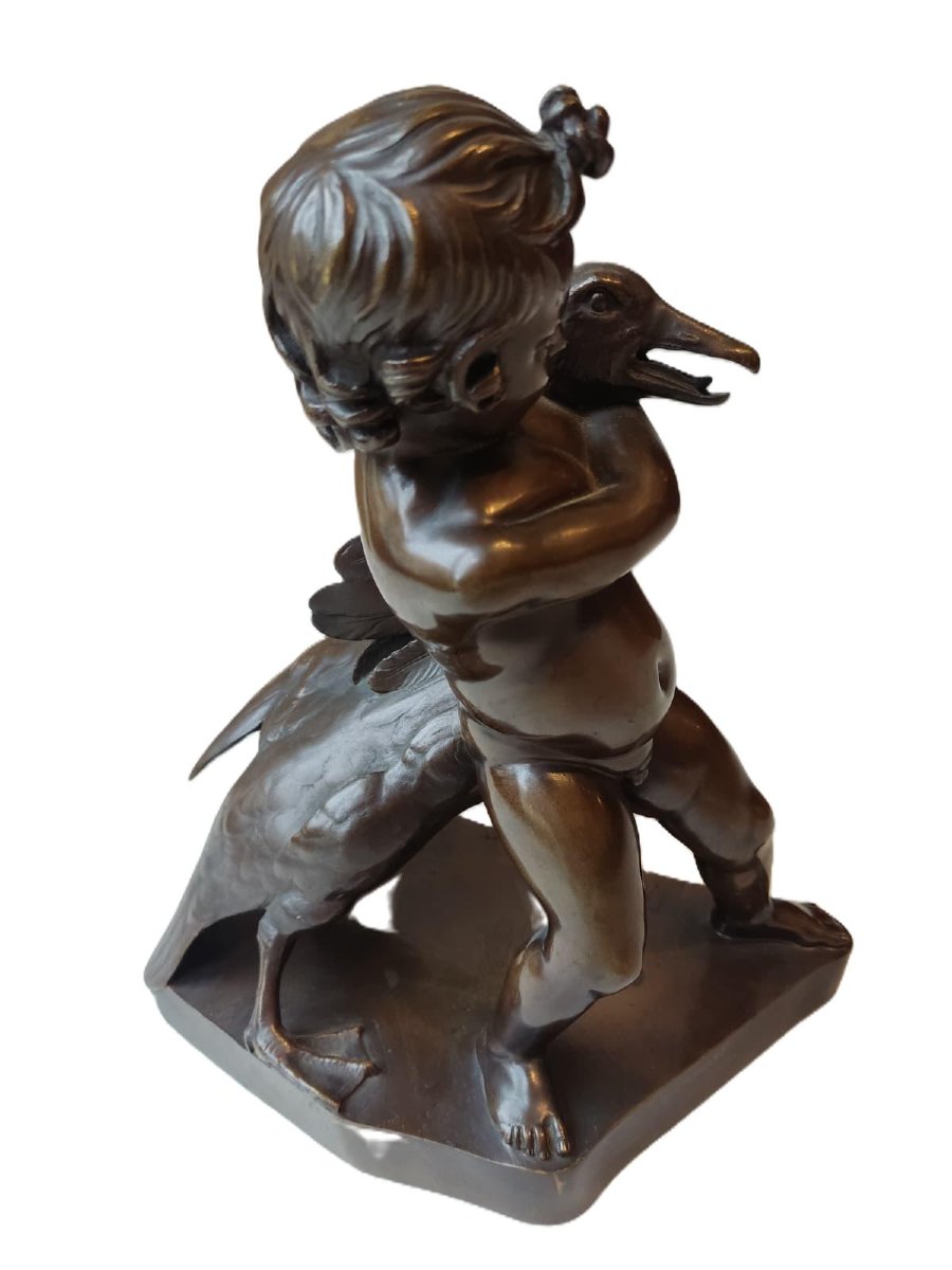 Hercule et l'oie, Bronze du XIXe siècle, Fonderie Barbedienne-photo-3