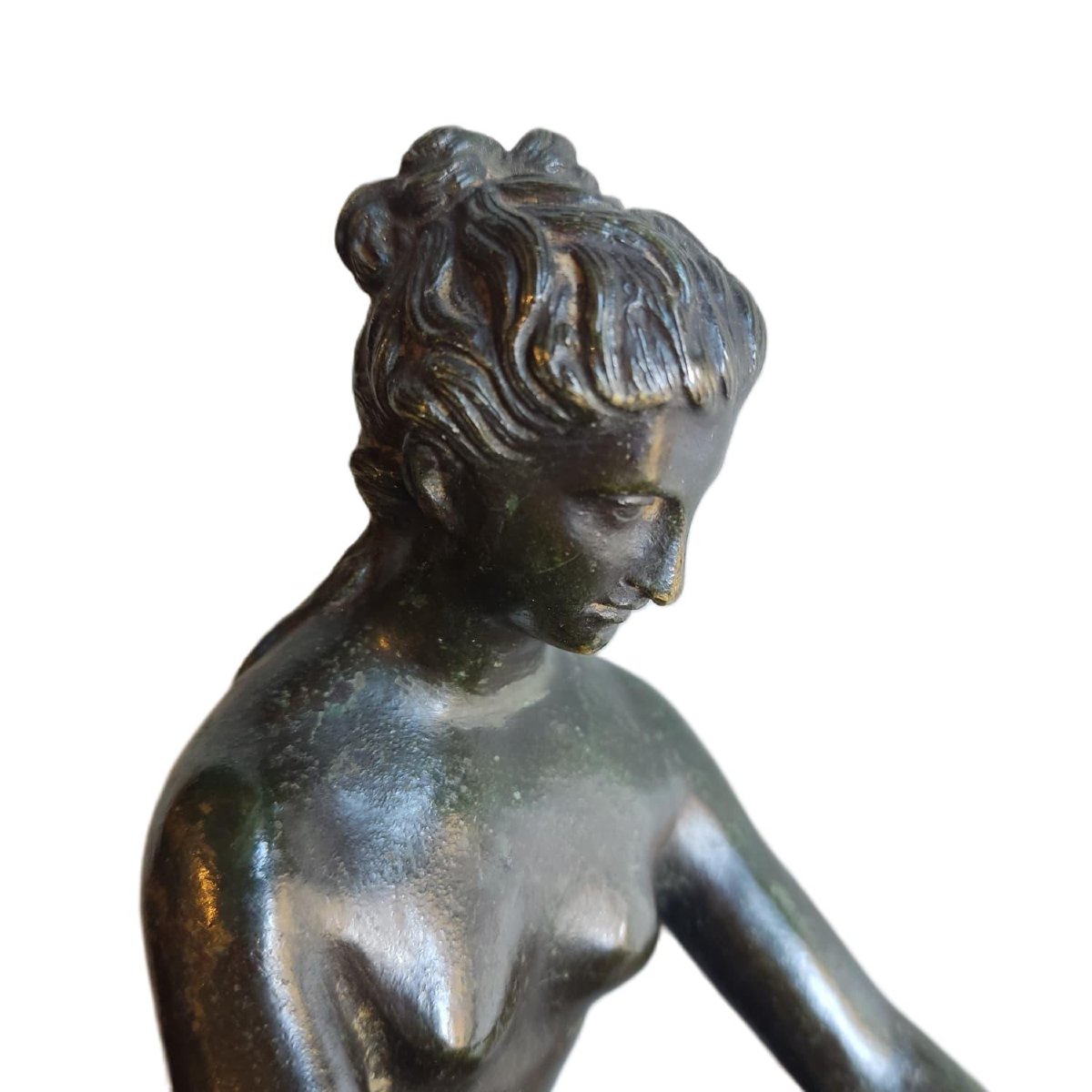 Nymphe avec une cuvette, bronze du XIXe siècle, Italie-photo-2