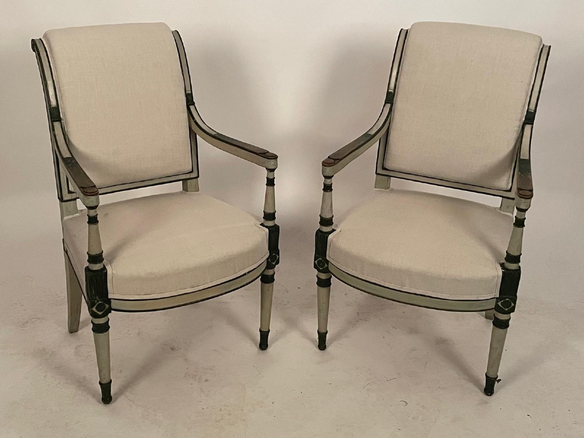 Pair Of 18th Century French Consulat Chairs