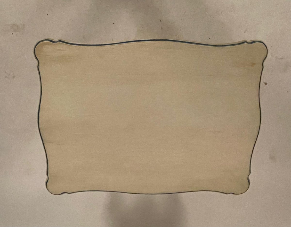   18th-century Rococo Table, Painted And Carved Wood, Saxony, Germany-photo-4