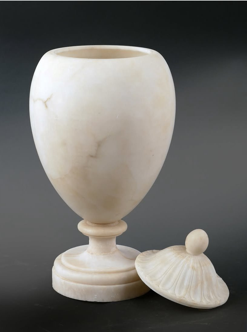 Pair Of Alabaster Vases, Italy, First Half Of The 19th Century-photo-3