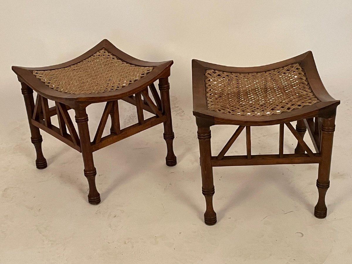 Paire de tabourets « Thebes » d'Adolf Loos, vers 1905-photo-2