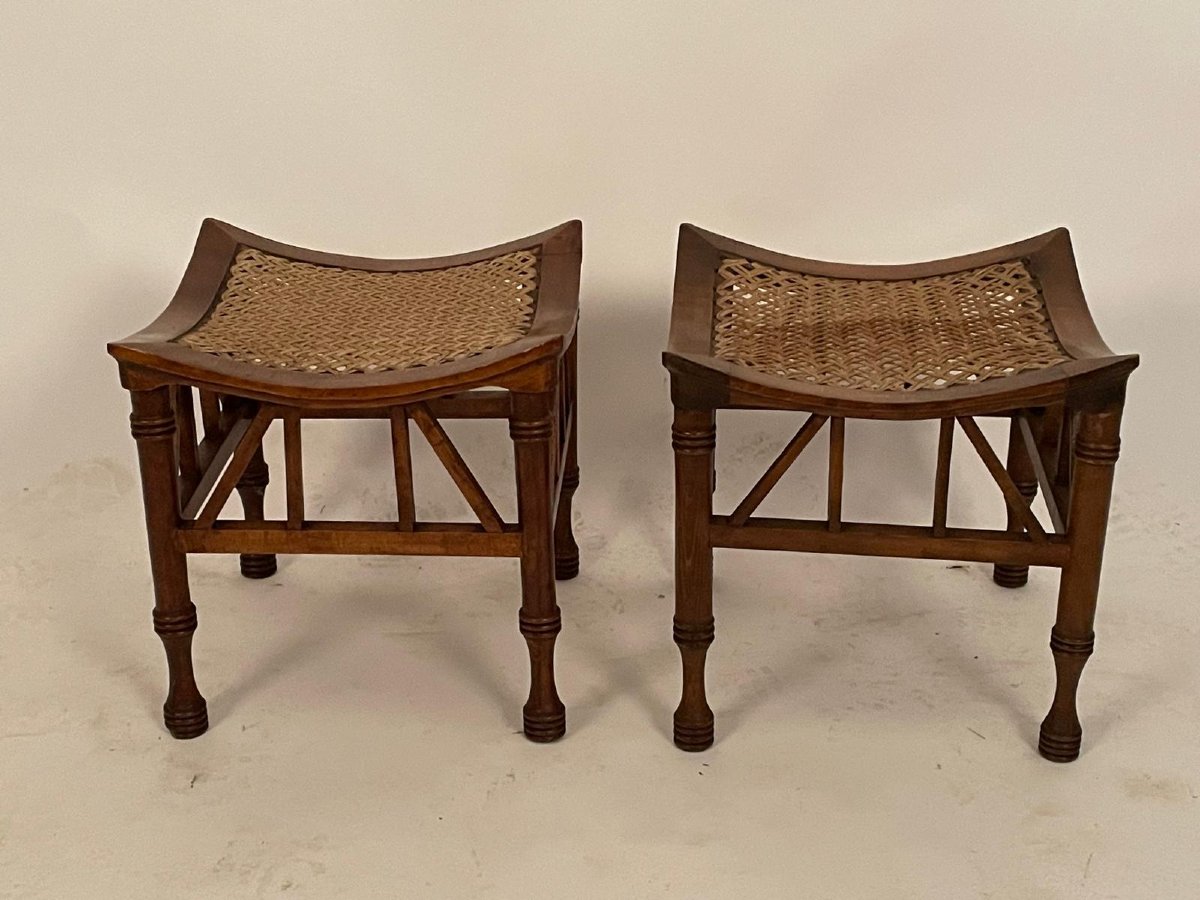 Paire de tabourets « Thebes » d'Adolf Loos, vers 1905-photo-4
