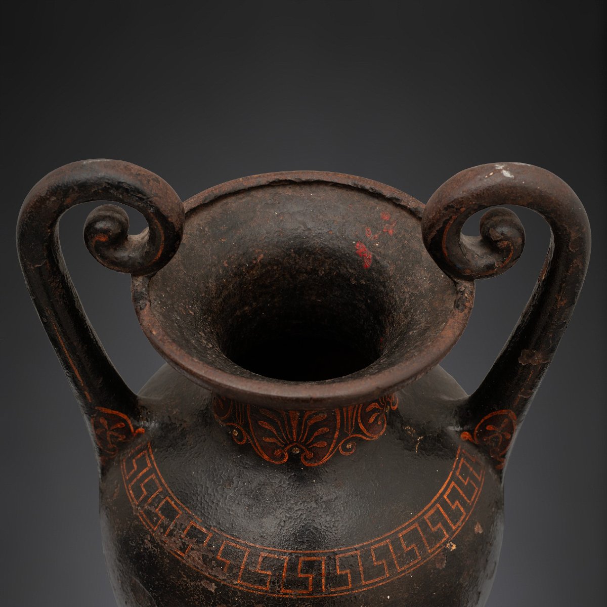 19th-century Neoclassical Iron Amphora, Decorated With A Greek Mytohological Motif, Denmark-photo-2