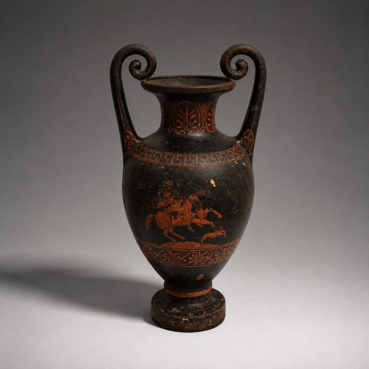 19th-century Neoclassical Iron Amphora, Decorated With A Greek Mytohological Motif, Denmark