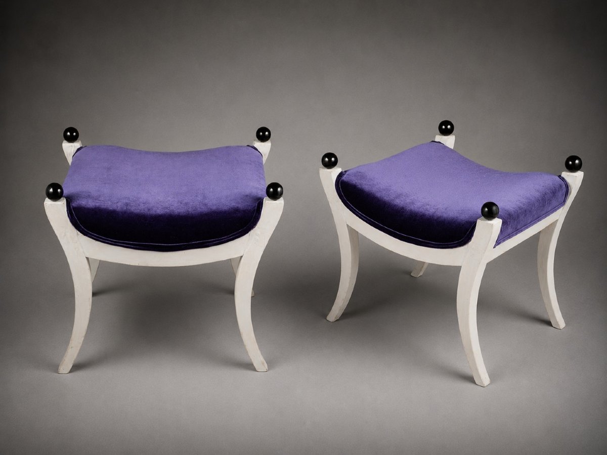 Pair Of Gustavian Footstools, Sweden, Early 19th Century 