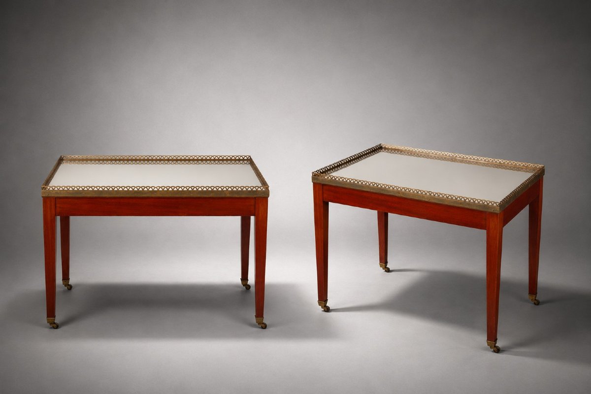 Pair Of 19th-century Mirrored Tables, Nordic Region