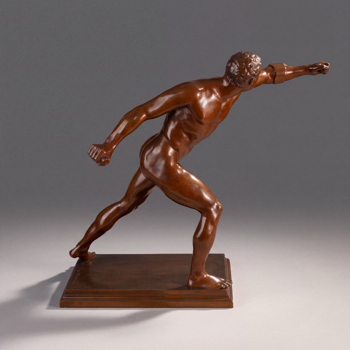 Gladiateur Borghèse, sculpture en bronze du Grand Tour, F. H. Gladenbeck, XIXe siècle-photo-4