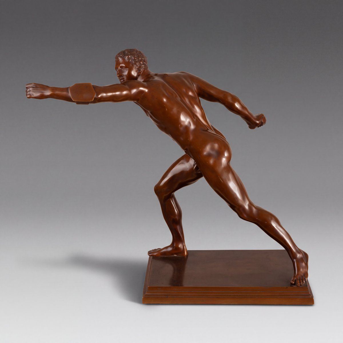Gladiateur Borghèse, sculpture en bronze du Grand Tour, F. H. Gladenbeck, XIXe siècle