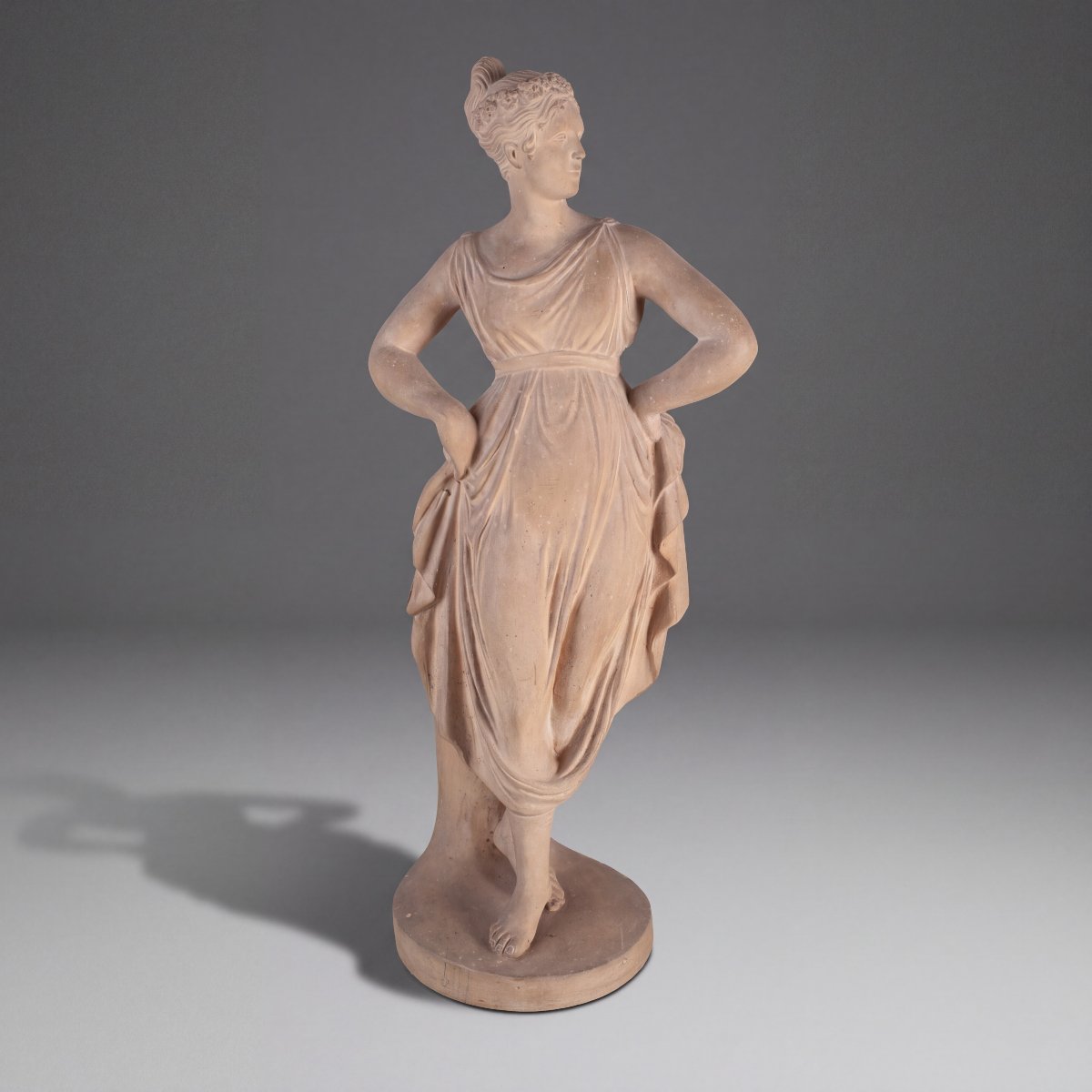 Sculpture en terre cuite du XIXe siècle, « La Ballerine », d'après Canova