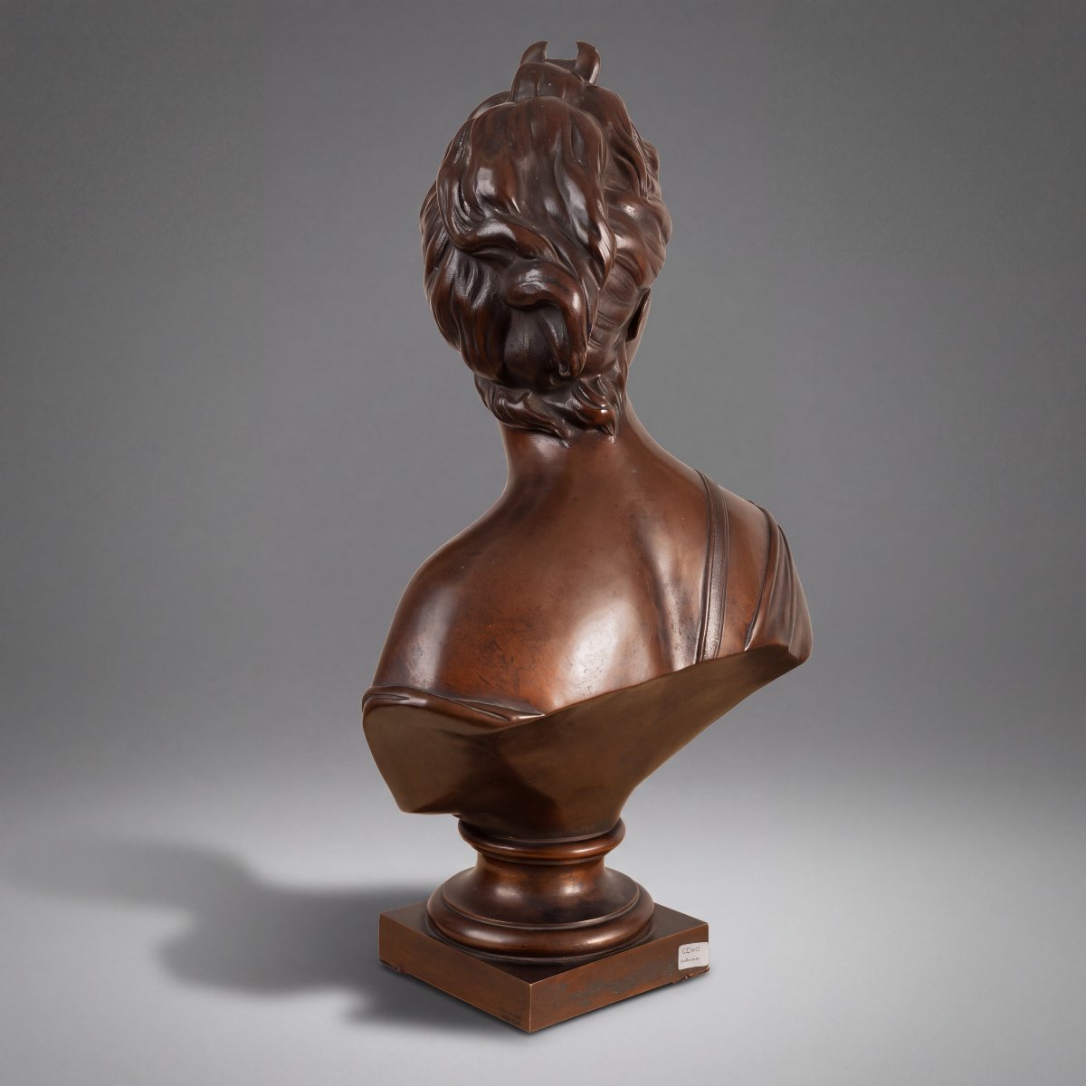 Buste français en bronze de Diane datant du XIXe siècle, d'après Houdon, par F. CH. Gautier -photo-2