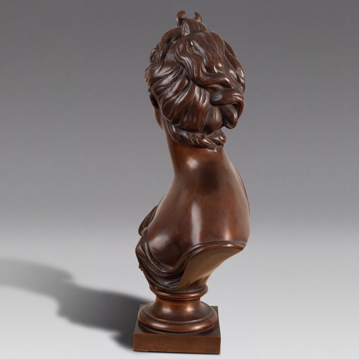 Buste français en bronze de Diane datant du XIXe siècle, d'après Houdon, par F. CH. Gautier -photo-3