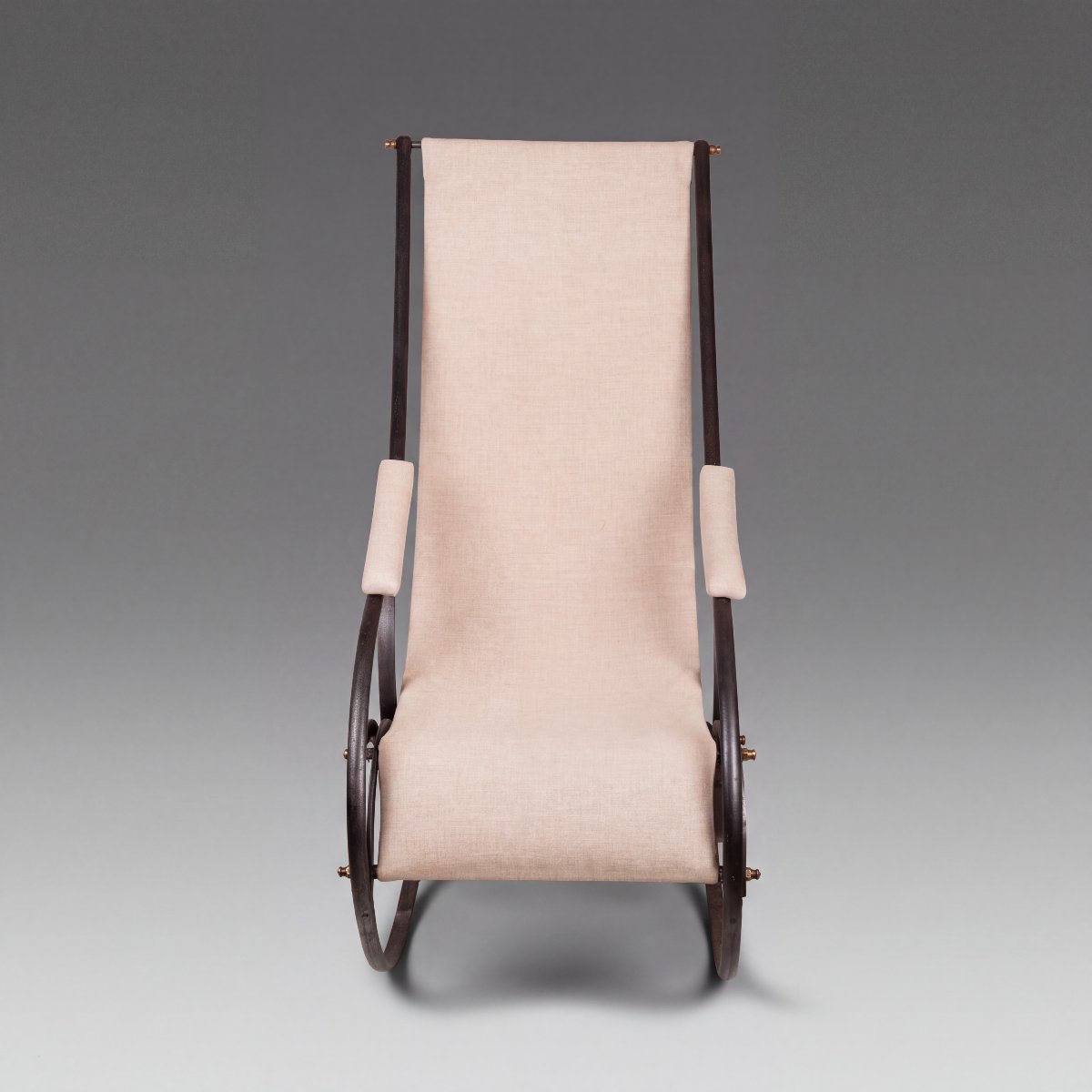 Fauteuil à bascule Winfield du XIXe siècle, Angleterre, fer et lin-photo-4