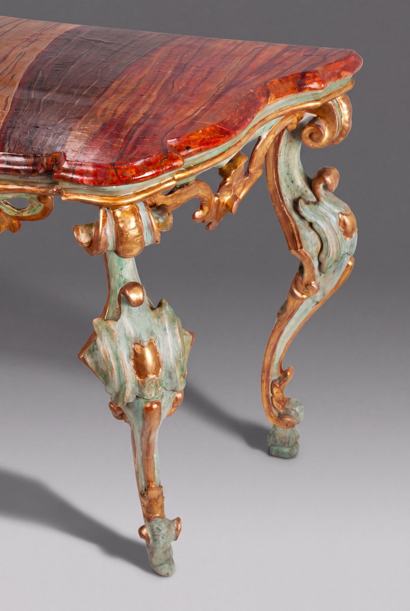 18th-century Venetian Rococo Console Table, Circa 1750-photo-4