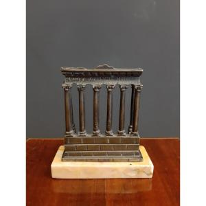 Temple De Saturne, Bronze Avec Socle En Mabre, Grand Tour