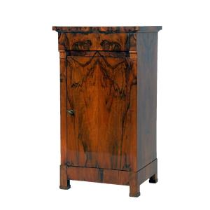 Walnut Side Table With Drawer And Door, South Germany, 1820