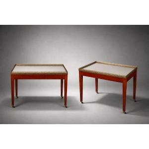 Pair Of 19th-century Mirrored Tables, Nordic Region