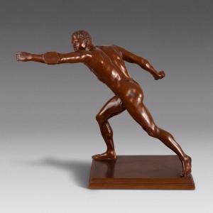 Gladiateur Borghèse, sculpture en bronze du Grand Tour, F. H. Gladenbeck, XIXe siècle