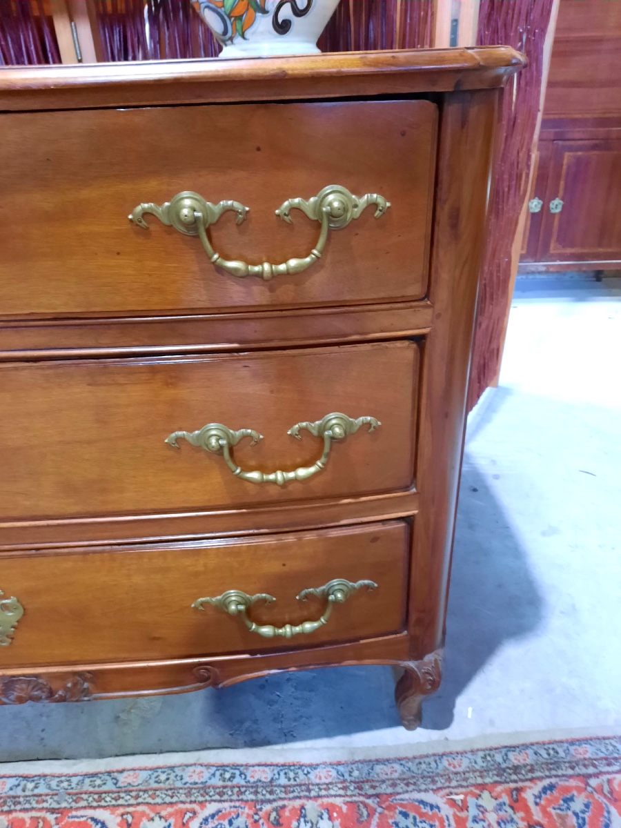 Commode d'époque Louis XIV en Noyer. Région Vallée Du Rhône XVIIIème.-photo-2