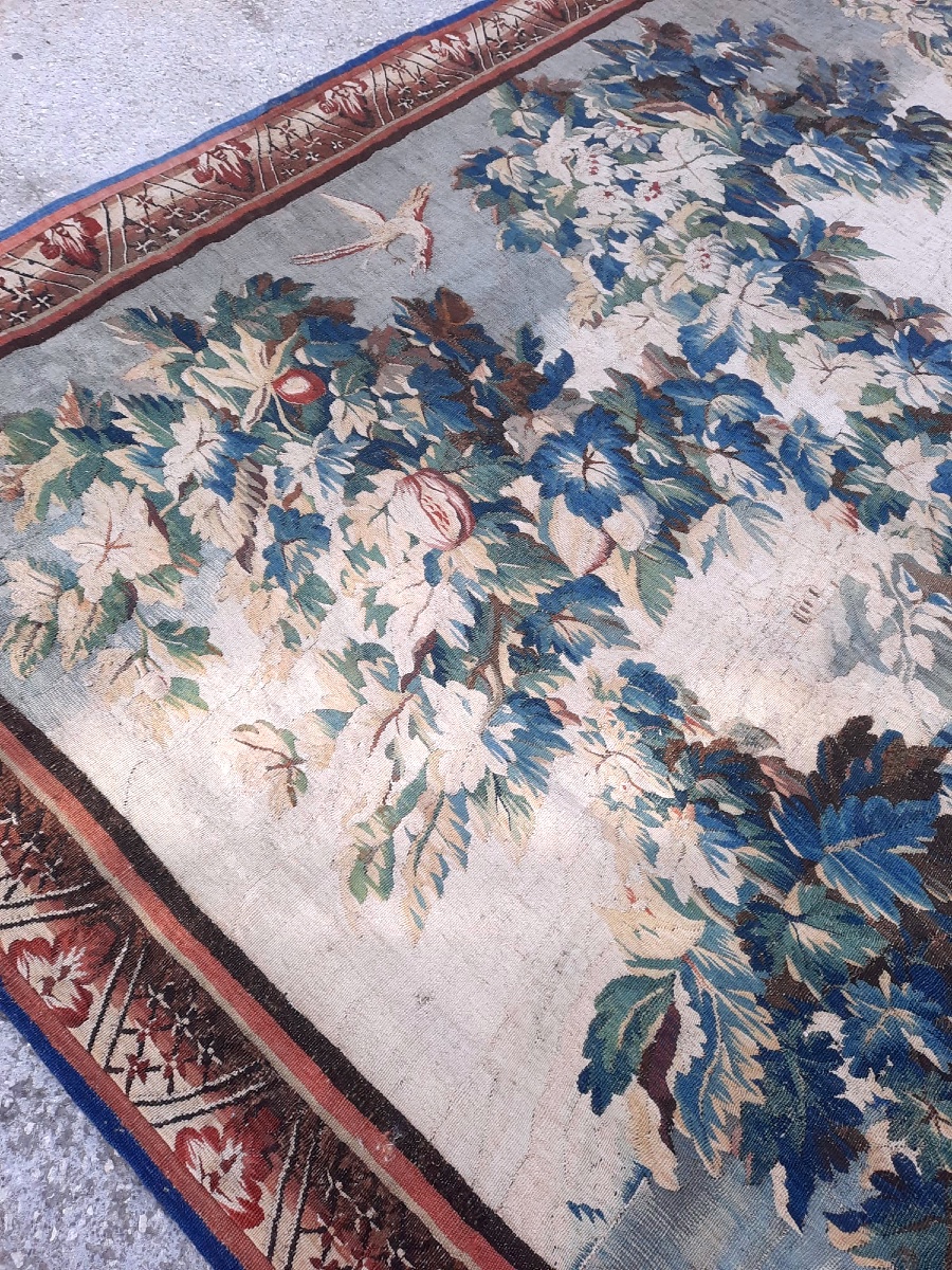 Aubusson Tapestry, Late 17th/early 18th Century, Decorated With Birds, Plants, And Flowers. -photo-3
