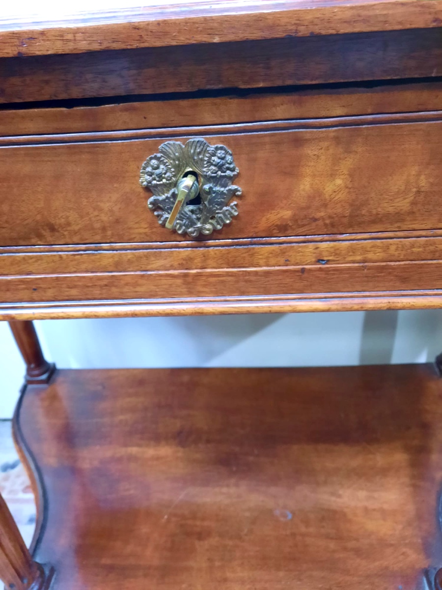 Small Louis XVI Walnut Console, Curved, Early 19th Century.-photo-5