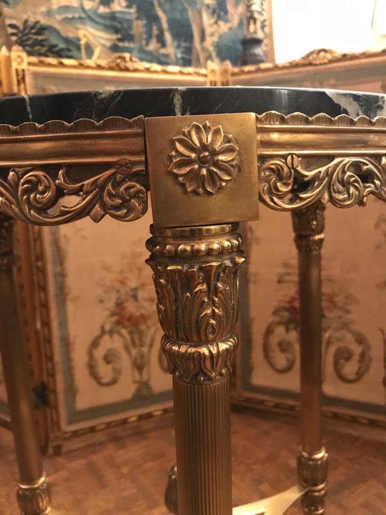 Louis XVI Style Gilt Bronze Pedestal Table. Beginning Of The XXth Century-photo-4