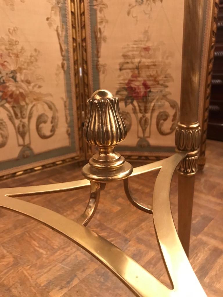 Louis XVI Style Gilt Bronze Pedestal Table. Beginning Of The XXth Century-photo-1