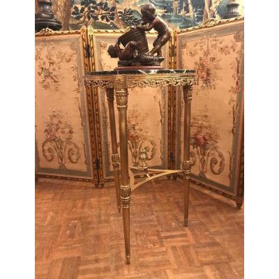 Louis XVI Style Gilt Bronze Pedestal Table. Beginning Of The XXth Century