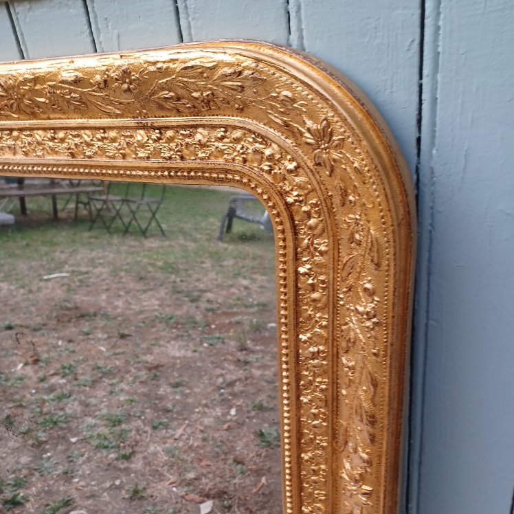 MIROIR DE CHEMINEE DORE D'EPOQUE LOUIS-PHILIPPE -photo-4
