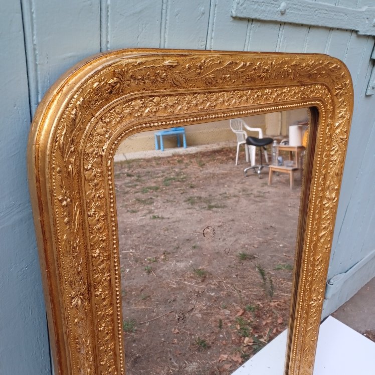 MIROIR DE CHEMINEE DORE D'EPOQUE LOUIS-PHILIPPE -photo-3