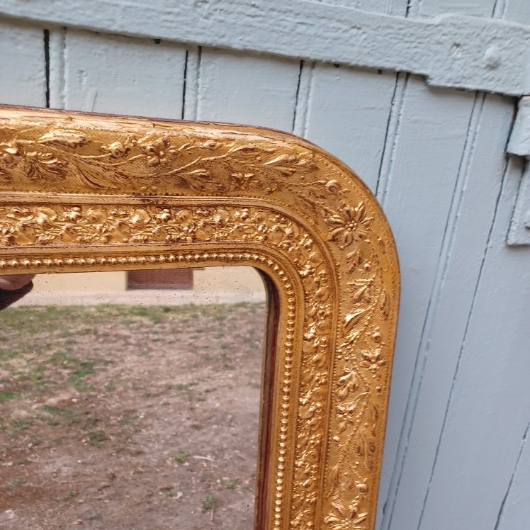 MIROIR DE CHEMINEE DORE D'EPOQUE LOUIS-PHILIPPE -photo-5